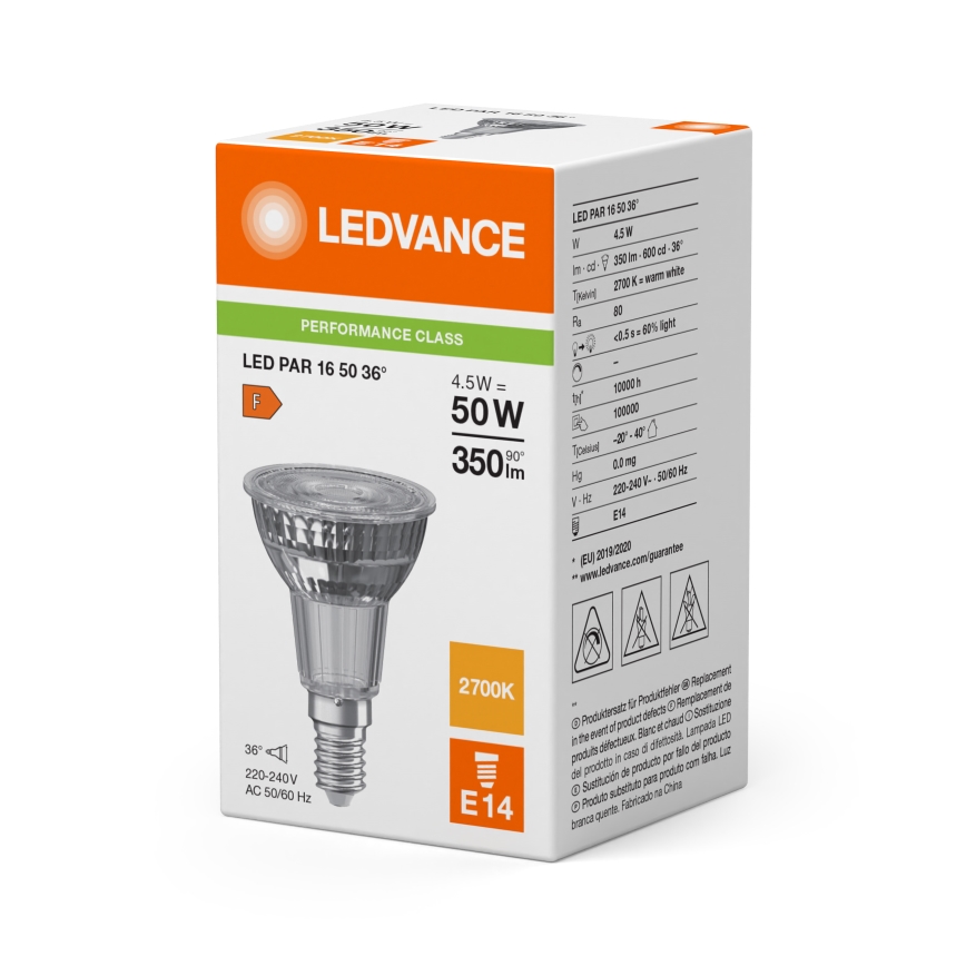 LED Reflektorna žarulja PAR16 E14/4,5W/230V 2700K 36° - Ledvance
