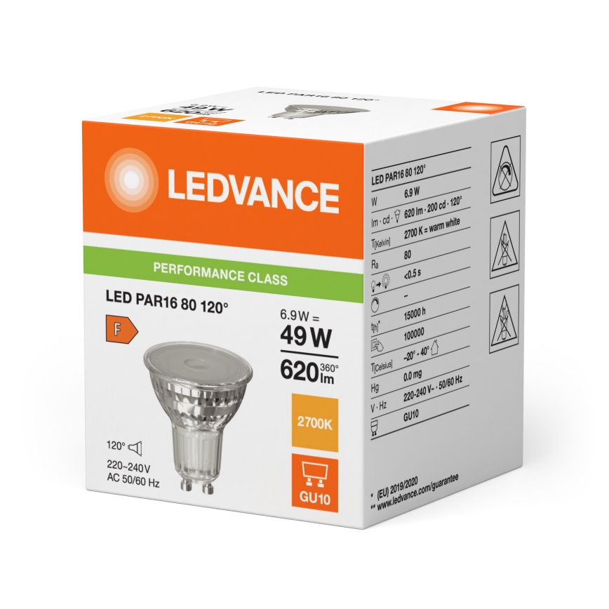 LED reflektorna žarulja PAR16 GU10/6,9W/230V 2700K 120° - Ledvance