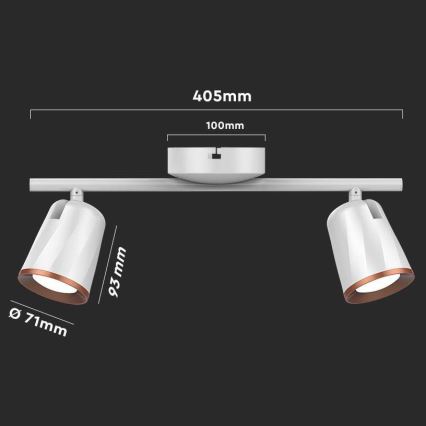 LED Reflektorska svjetiljka 2xLED/5W/230V 3000K bijela