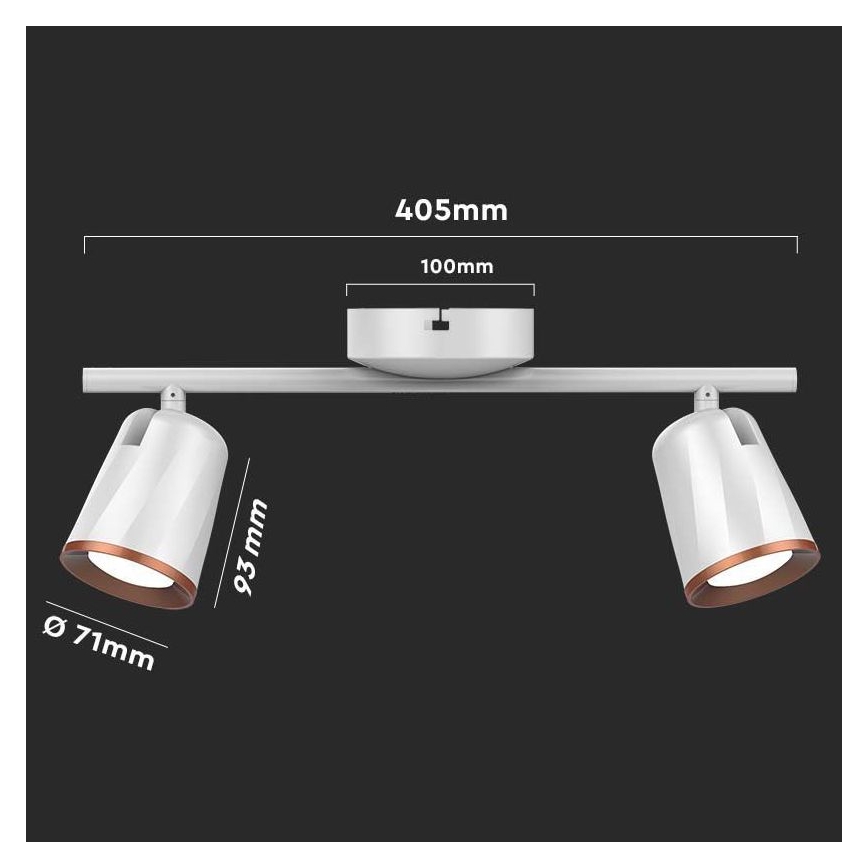LED Reflektorska svjetiljka 2xLED/5W/230V 3000K bijela
