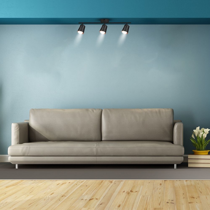 LED Reflektorska svjetiljka 3xLED/5W/230V 3000K crna