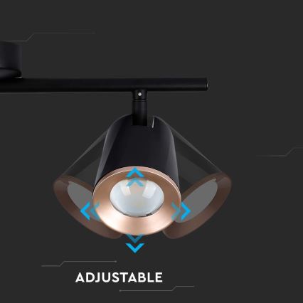 LED Reflektorska svjetiljka 3xLED/5W/230V 3000K crna