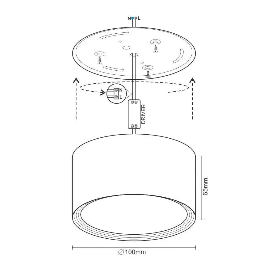 LED Reflektorska svjetiljka LED/12W/230V 4000K pr. 10 cm crna