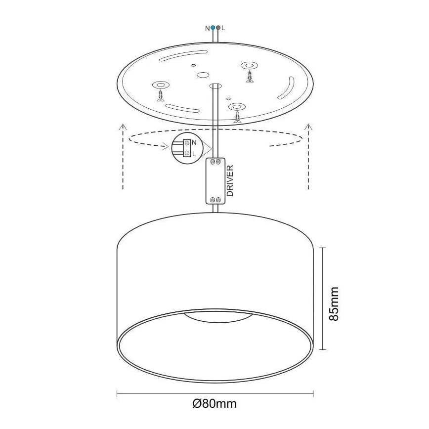 LED Reflektorska svjetiljka LED/12W/230V 4000K pr. 8 cm bijela