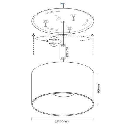 LED Reflektorska svjetiljka LED/16W/230V 4000K pr. 10 cm crna