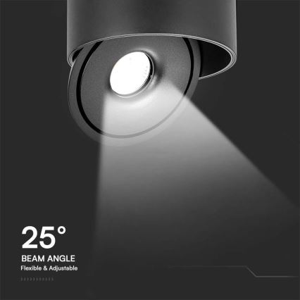 LED Fleksibilna reflektorska svjetiljka LED/20W/230V 3000/4000/6400K CRI 90 crna