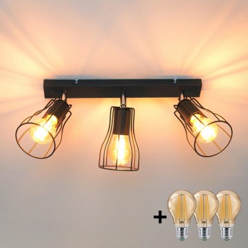 LED Reflektorska svjetiljka TUBE II 3xE27/15W/230V crna