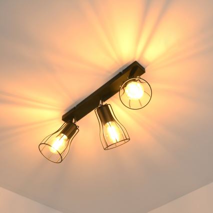 LED Reflektorska svjetiljka TUBE II 3xE27/15W/230V crna