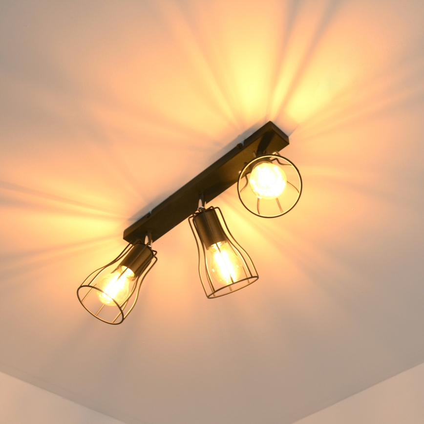 LED Reflektorska svjetiljka TUBE II 3xE27/15W/230V crna