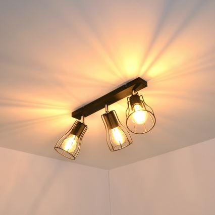 LED Reflektorska svjetiljka TUBE II 3xE27/15W/230V crna