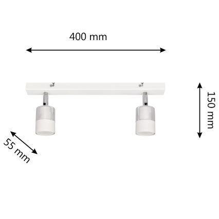 LED Reflektorska svjetiljka TUBSSON 2xGU10/4,8W/230V bijela/sjajni krom