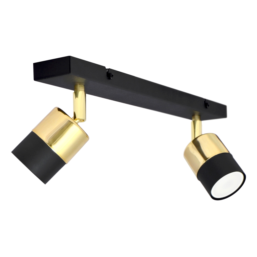LED Reflektorska svjetiljka TUBSSON 2xGU10/4,8W/230V crna/zlatna