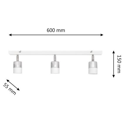 LED Reflektorska svjetiljka TUBSSON 3xGU10/4,8W/230V bijela/sjajni krom