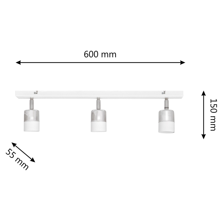 LED Reflektorska svjetiljka TUBSSON 3xGU10/4,8W/230V bijela/sjajni krom