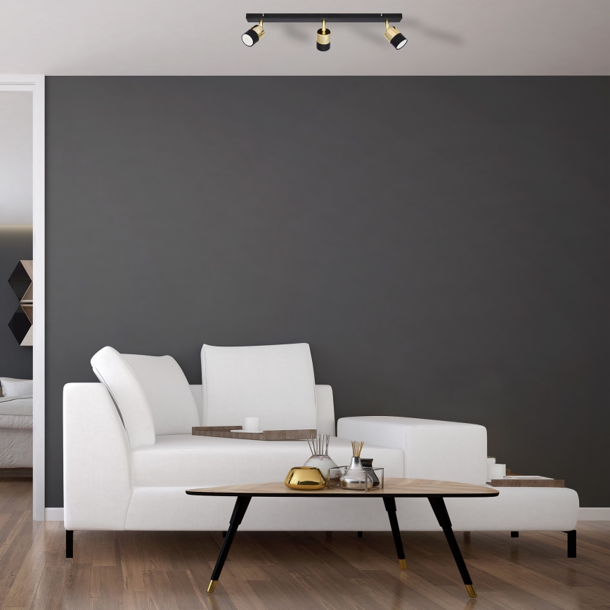 LED Reflektorska svjetiljka TUBSSON 3xGU10/4,8W/230V crna/zlatna