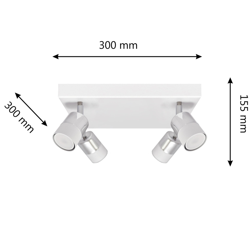 LED Reflektorska svjetiljka TUBSSON 4xGU10/4,8W/230V bijela/sjajni krom
