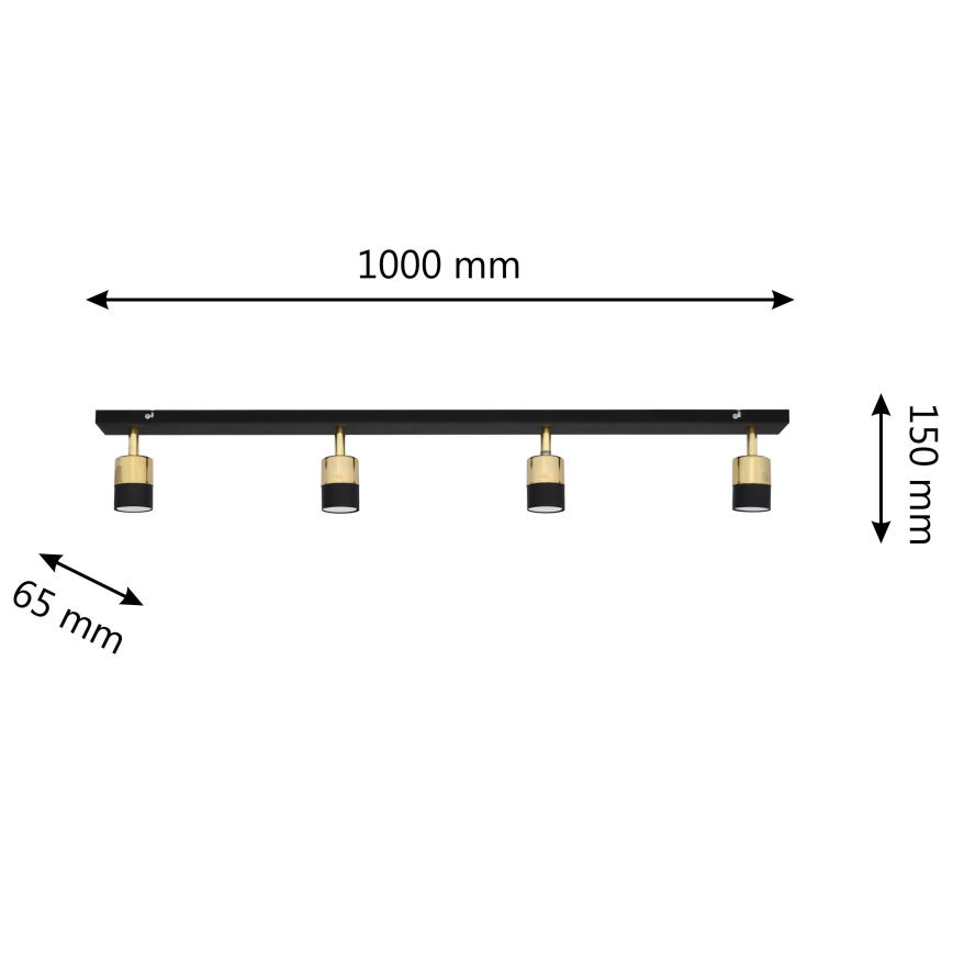 LED Reflektorska svjetiljka TUBSSON 4xGU10/4,8W/230V crna/zlatna