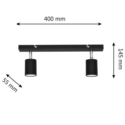 LED Reflektorska svjetiljka TUNE 2xGU10/4,8W/230V crna