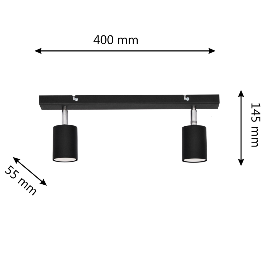 LED Reflektorska svjetiljka TUNE 2xGU10/4,8W/230V crna