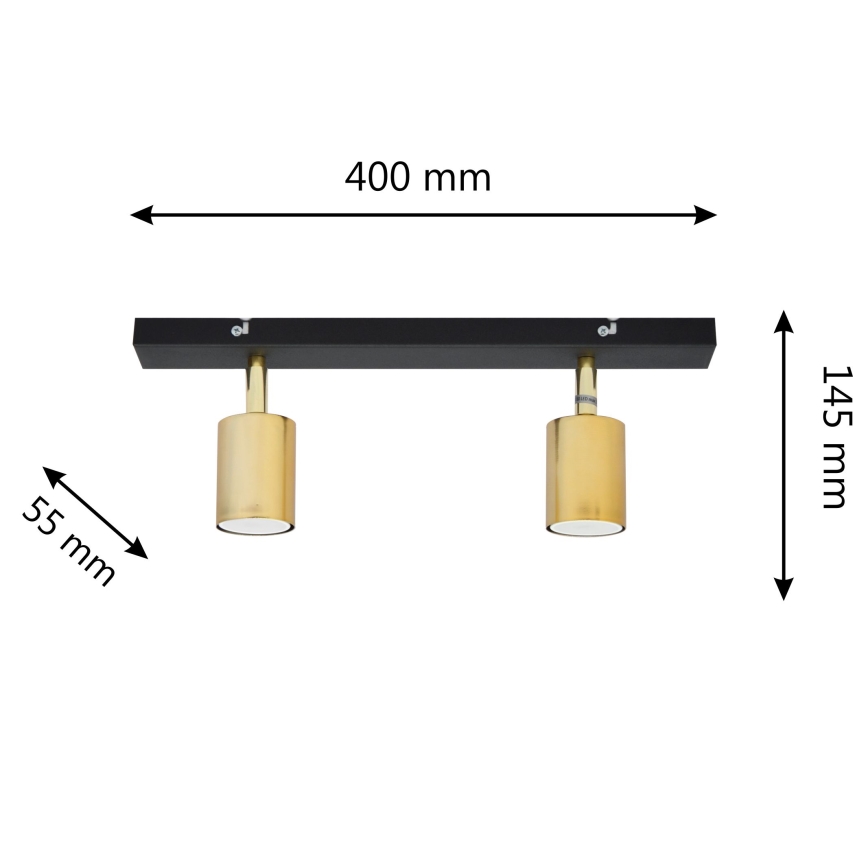 LED Reflektorska svjetiljka TUNE 2xGU10/4,8W/230V zlatna/crna