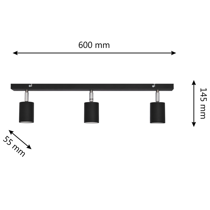 LED Reflektorska svjetiljka TUNE 3xGU10/4,8W/230V crna