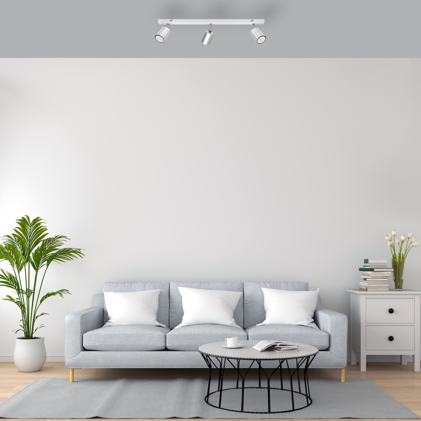 LED Reflektorska svjetiljka TUNE 3xGU10/4,8W/230V mat krom/bijela