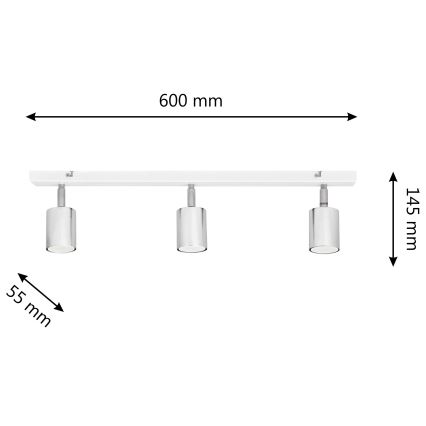 LED Reflektorska svjetiljka TUNE 3xGU10/4,8W/230V mat krom/bijela