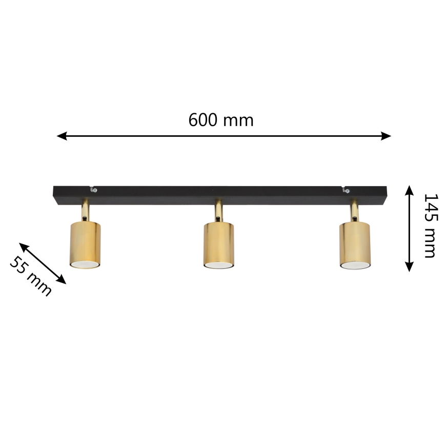 LED Reflektorska svjetiljka TUNE 3xGU10/4,8W/230V zlatna/crna