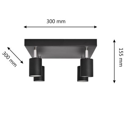 LED Reflektorska svjetiljka TUNE 4xGU10/4,8W/230V crna