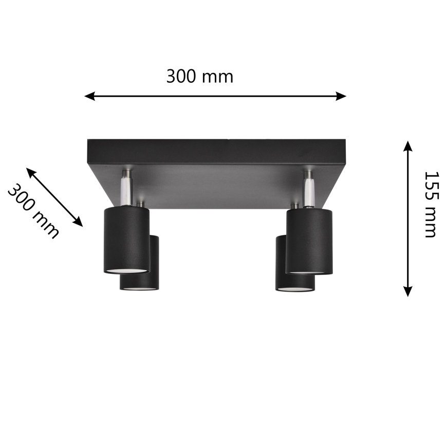LED Reflektorska svjetiljka TUNE 4xGU10/4,8W/230V crna