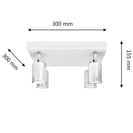 LED Reflektorska svjetiljka TUNE 4xGU10/4,8W/230V mat krom/bijela