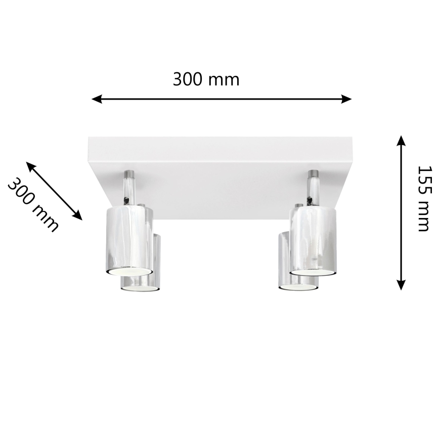 LED Reflektorska svjetiljka TUNE 4xGU10/4,8W/230V mat krom/bijela