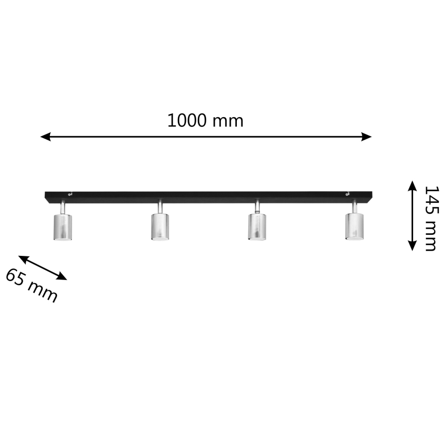 LED Reflektorska svjetiljka TUNE 4xGU10/4,8W/230V mat krom/crna