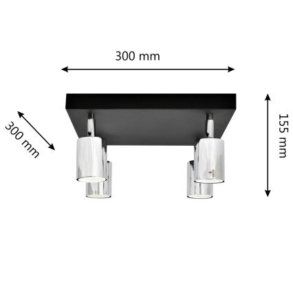 LED Reflektorska svjetiljka TUNE 4xGU10/4,8W/230V mat krom/crna
