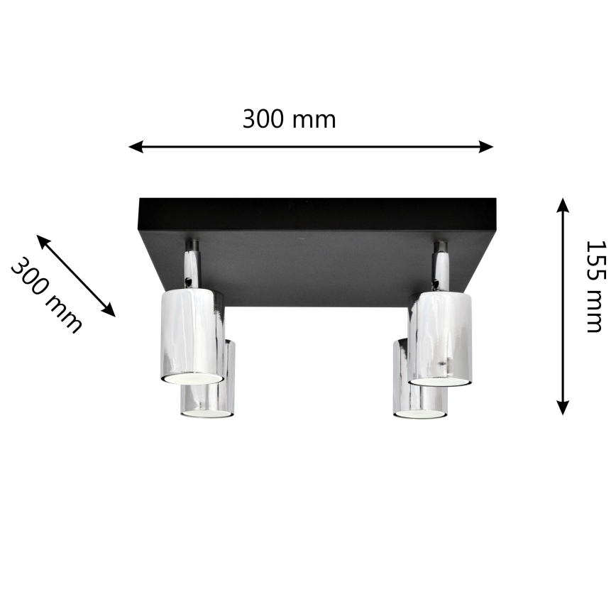 LED Reflektorska svjetiljka TUNE 4xGU10/4,8W/230V mat krom/crna