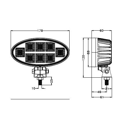 LED Reflektorska svjetiljka za automobil BLACK LED/160W/10-30V IP69 5700K ovalno