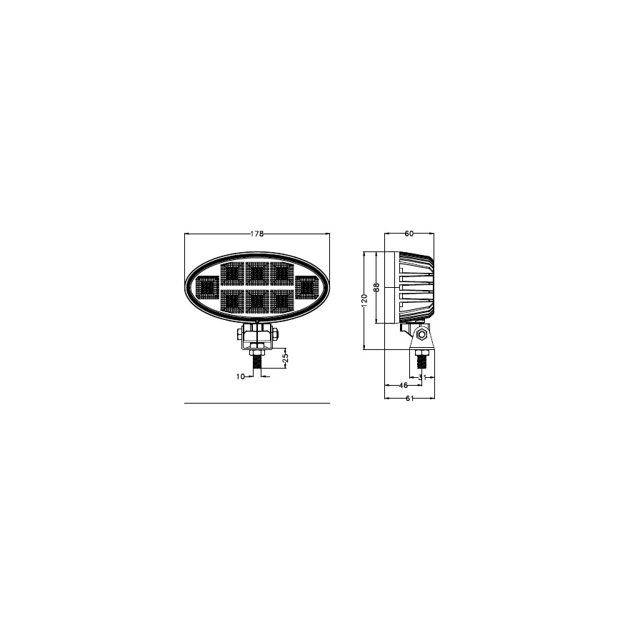 LED Reflektorska svjetiljka za automobil BLACK LED/160W/10-30V IP69 5700K ovalno