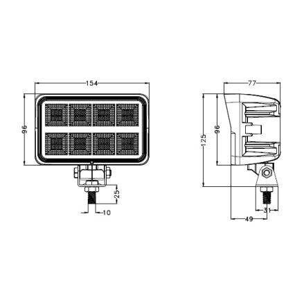 LED Reflektorska svjetiljka za automobil BLACK LED/160W/10-30V IP69 5700K pravokutni