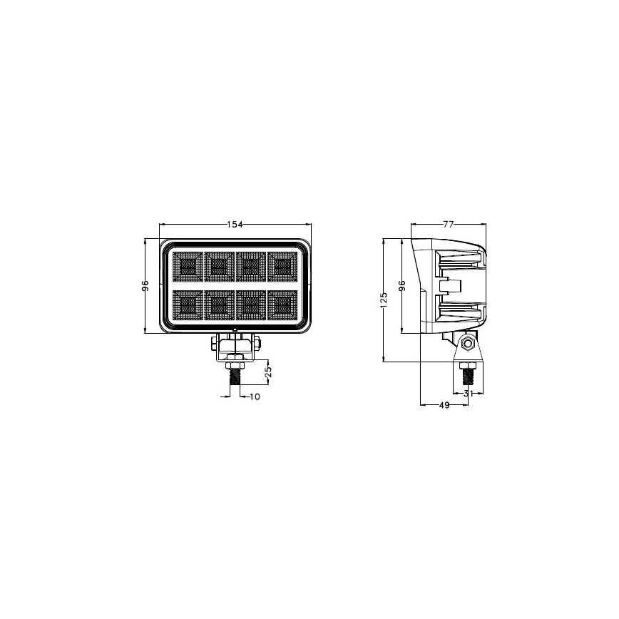 LED Reflektorska svjetiljka za automobil BLACK LED/160W/10-30V IP69 5700K pravokutni