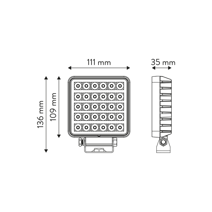 LED Reflektorska svjetiljka za automobil BLACK LED/30W/10-30V IP69 5700K uglast