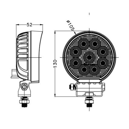LED Reflektorska svjetiljka za automobil BLACK LED/36W/10-30V IP69 5700K okrugli