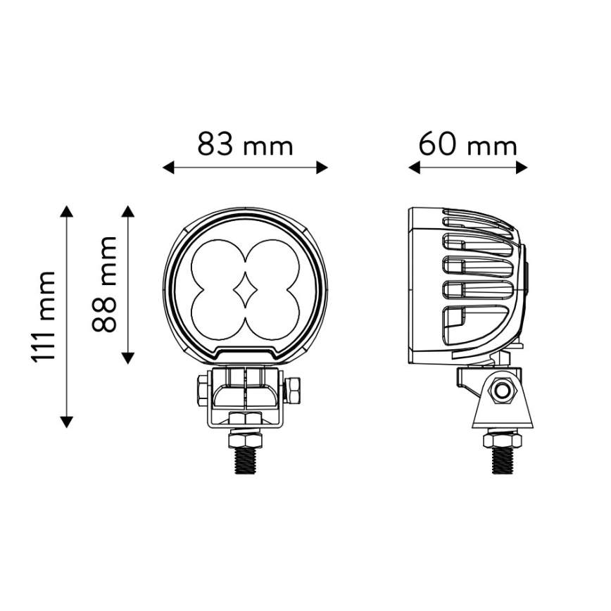 LED Reflektorska svjetiljka za automobil BLACK LED/40W/10-30V IP69 5700K okrugli