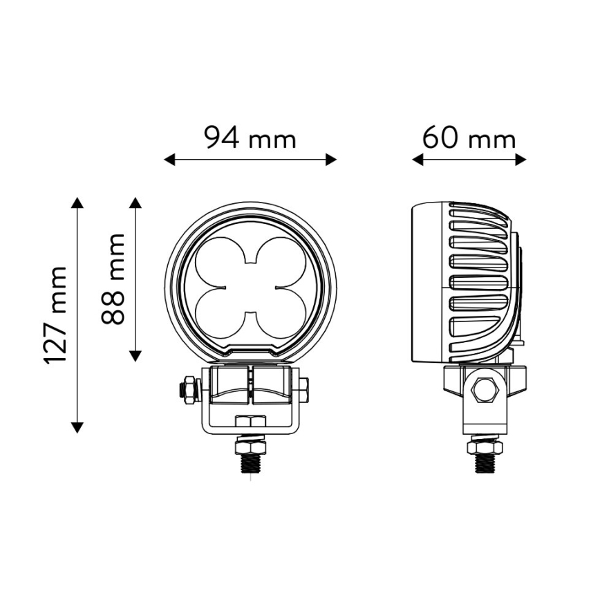 LED Reflektorska svjetiljka za automobil BLACK LED/50W/10-30V IP69 5700K okrugli