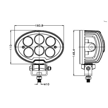 LED Reflektorska svjetiljka za automobil BLACK LED/60W/10-30V IP69 5700K ovalno