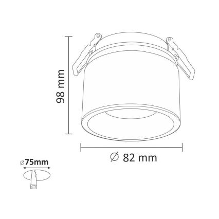 LED Reflektorska uvučena svjetiljka HARON 1xLED/15W/230V bijela