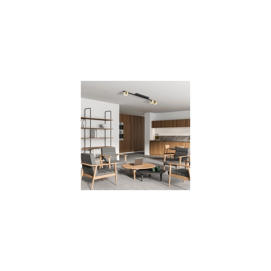 LED reflektorsko svjetlo LOGAN 3xGU10/10W/230V crno/zlatno