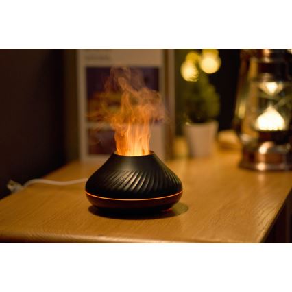 LED RGB Aroma difuzor s imitacijom plamena LED/6,5W/5V 130ml crna