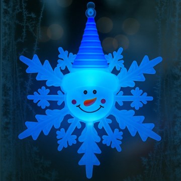 LED RGB božićna dekoracija s usisnom čašicom LED/3xLR44 snjegović crvena/plava/zelena