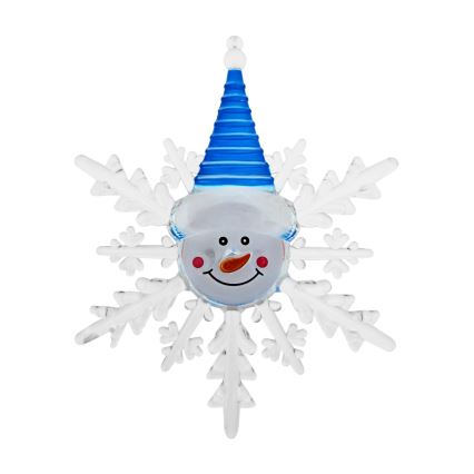 LED RGB božićni ukras s usisnom čašicom LED/3xLR44 snjegović crvena/plava/zelena