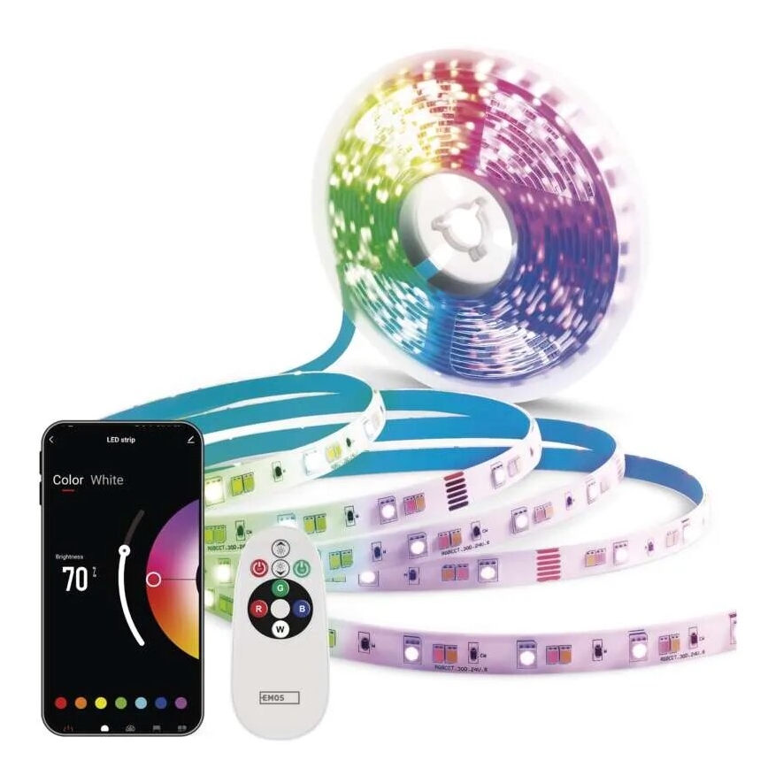 LED RGB+CCT Prigušiva traka GOSMART LED/11W/230V 2 m 2700-6500K IP44 Wi-Fi + daljinski upravljač